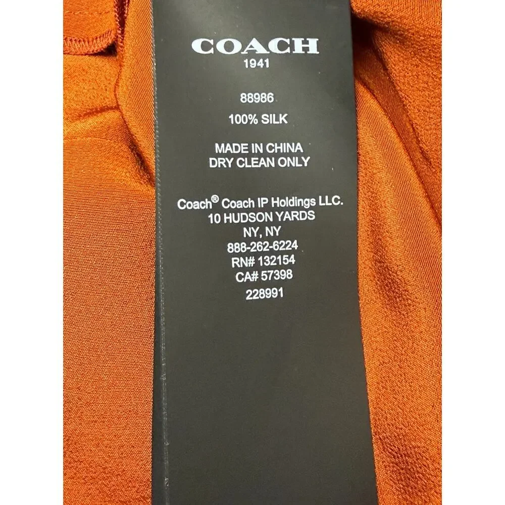 Coach 1941 Tie Neck Ruffle Dress Style #88986 Size 6